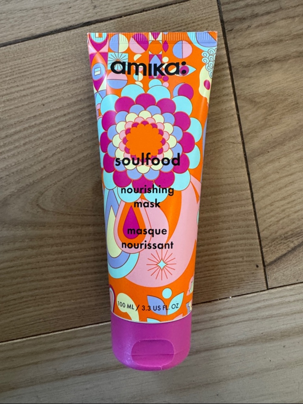 amika Soulfood Nourishing Mask — Orange, Pink & Aqua Tube
